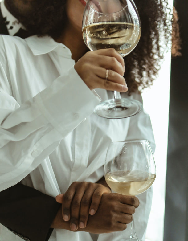 Drinking white wine